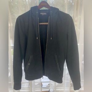 Michael Kors Cotton Blend Black Zip Up Hoodie Medium